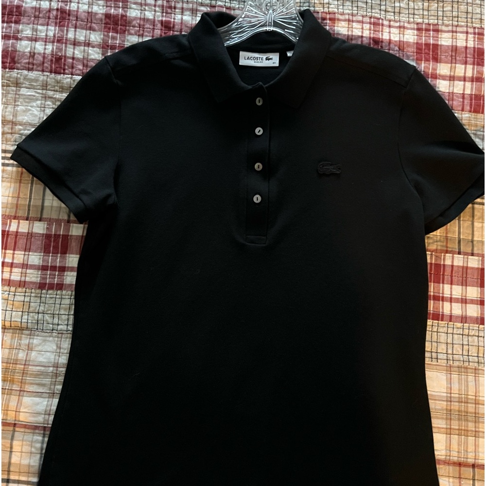 Lacoste polo women’s, slim fit, black, size 40